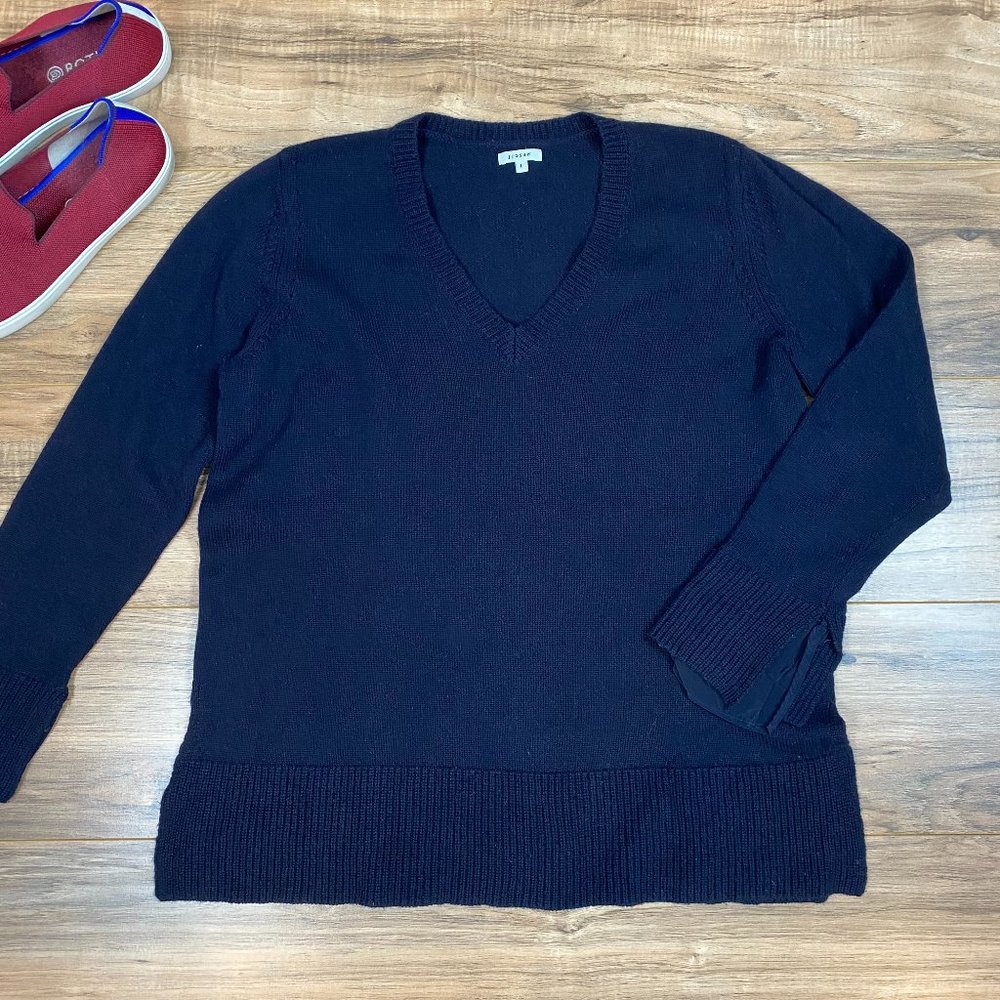 Jigsaw Wool Cashmere Silk Blend VNeck Sweater Women's Size L